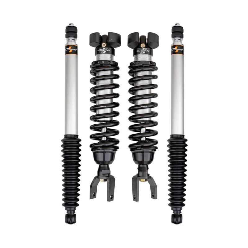 Carli Suspension Commuter Series 2.5-inch front coilovers and 2.0-inch aluminum rear shocks for 2019-2023 Ram 1500 4x4.
