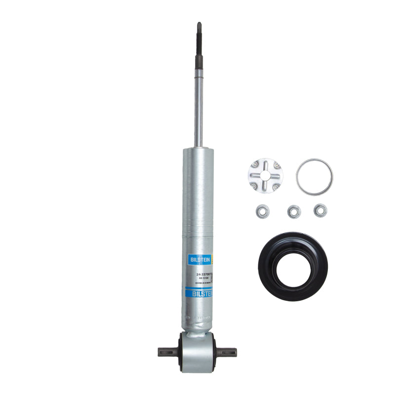 Bilstein B8 5100 series ride height adjustable front shock absorber with zinc finish and adjustable snap-ring grooves