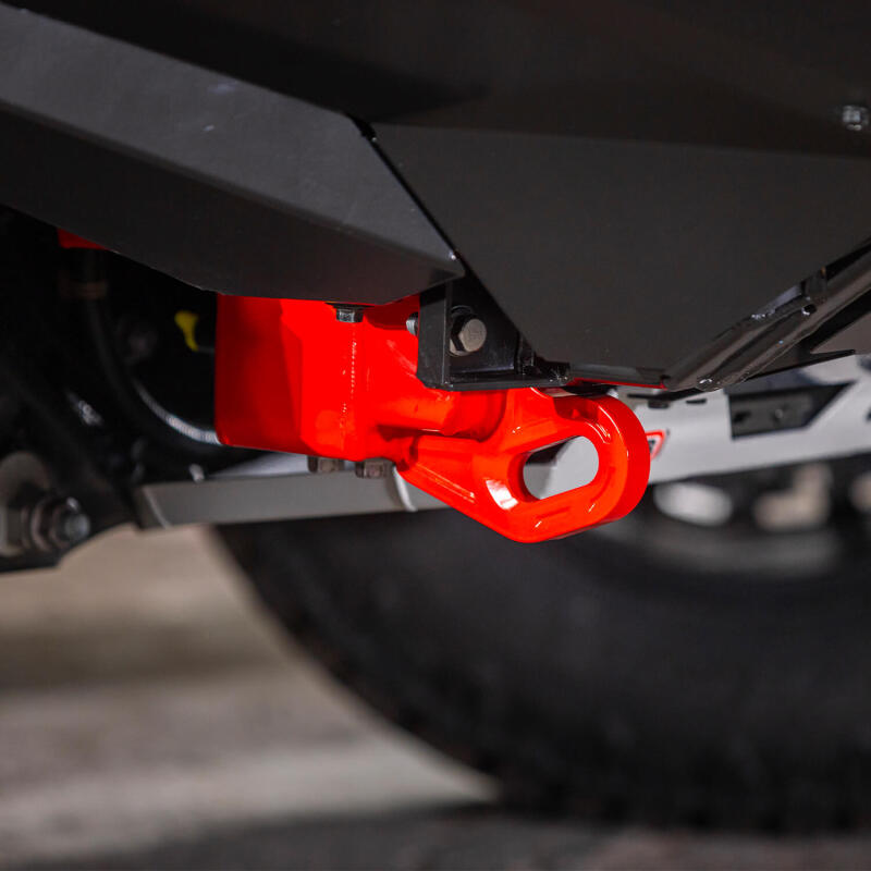 Red powder-coated ARB forged steel RHS recovery point for 2024-2025 Toyota Land Cruiser