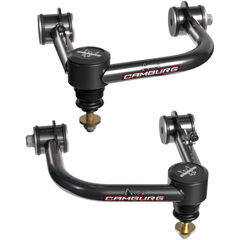 Gray powder-coated 1.25-inch tubular upper control arms featuring greaseable Camburg X-Joint XL ball joints.