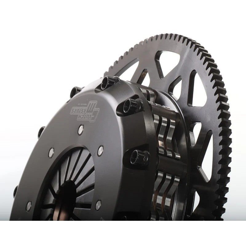 Clutch Masters 725 PRO Series triple disc clutch kit with ceramic rigid discs and a 12-post steel pressure plate.