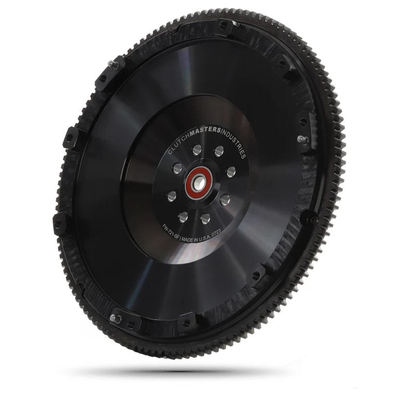 Clutch Masters FW-721-SF black oxide coated 1045 steel billet flywheel for Subaru 6-speed transmissions.