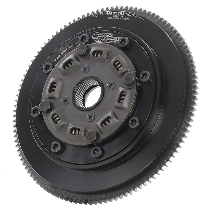 Clutch Masters aluminum flywheel for BMW 7-speed DCT featuring a central sprung hub and replaceable steel friction surface