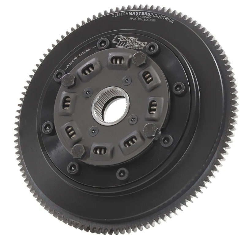 Clutch Masters CNC machined aluminum flywheel featuring a central sprung hub for BMW 7-speed DCT transmissions.