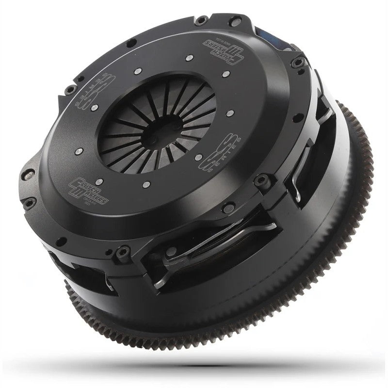 Clutch Masters FX400 8-puck twin disc clutch kit with lightweight aluminum flywheel for BMW S58 3.0L engines.