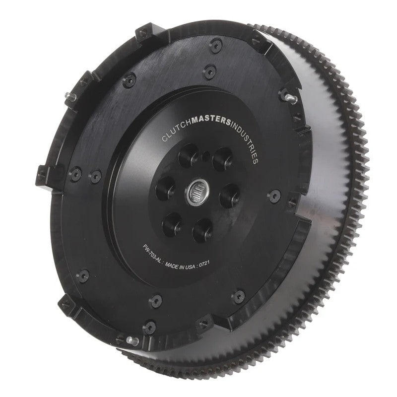 Clutch Masters FW-703-AL aluminum flywheel with hard-anodized finish and replaceable steel friction insert.