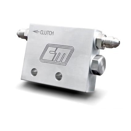 Machined metal Clutch Masters FCV-2000 flow control valve with threaded hydraulic ports