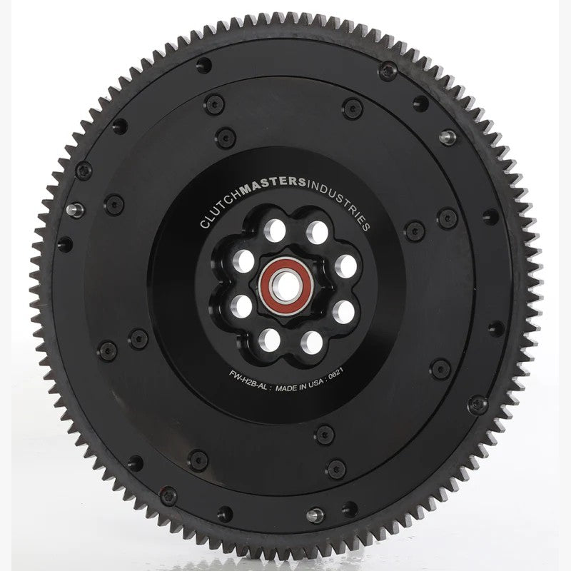 Clutch Masters H2B aluminum flywheel for H22 swap with B-Series transmission and replaceable steel friction surface.