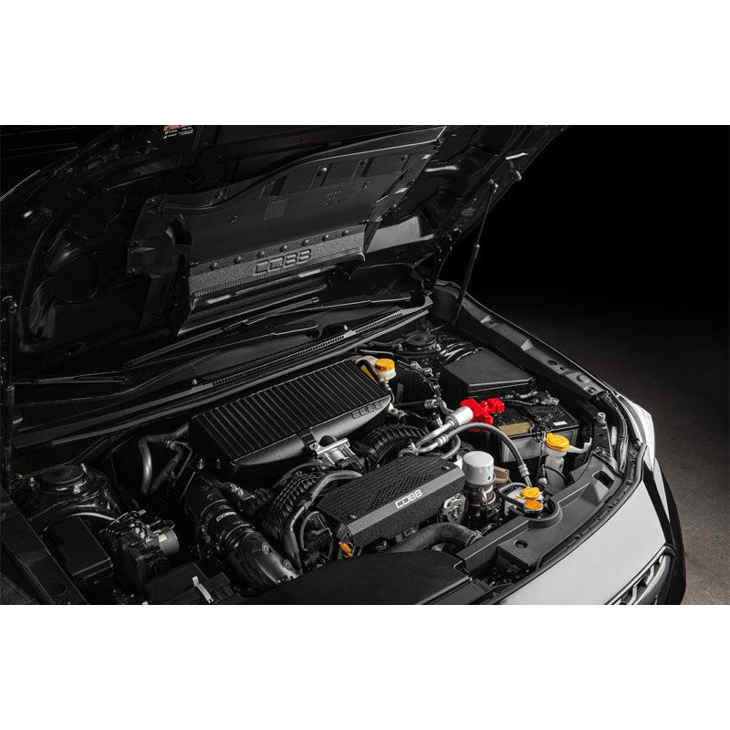 Precision-machined aluminum alternator cover for 2022-2024 Subaru WRX featuring the Cobb logo.