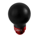 Cobb black 6-speed shift knob with a Race Red collar for Subaru manual transmissions