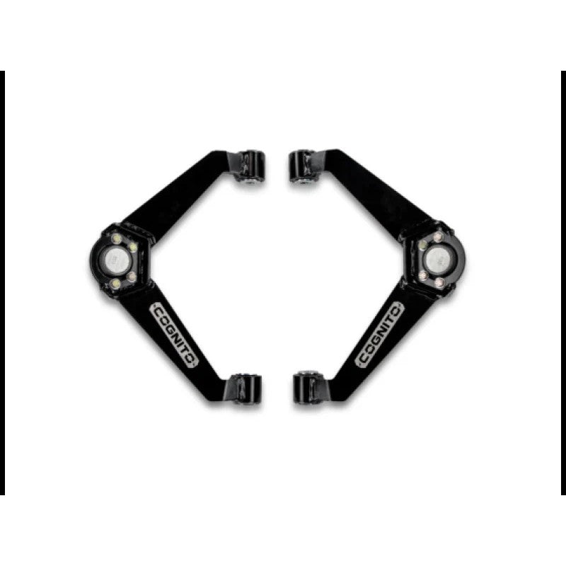 Cognito SM Series boxed sheet metal upper control arms with black powder coating and pre-installed ball joints.