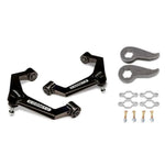Cognito 3-inch leveling kit including black SM Series upper control arms, forged torsion keys, and shock spacers.