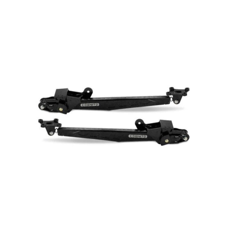 Cognito SM Series LDG boxed sheet metal traction bars in semi-gloss black with mounting brackets and rod ends.