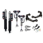 Cognito 3-inch Elite Leveling Kit with Elka 2.5 Reservoir shocks, forged torsion keys, and boxed upper control arms.