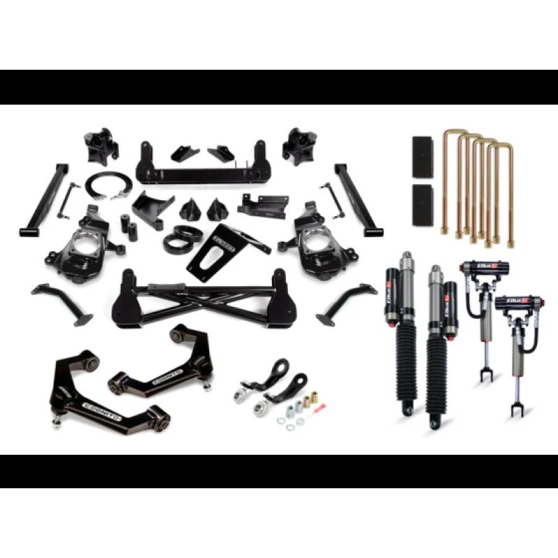 Cognito 7-inch Premier Lift Kit with Elka 2.5 Reservoir Shocks, Upper Control Arms, and PISK kit for GM 2500/3500 HD