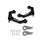 Cognito 3-inch leveling kit with black powder-coated upper control arms, torsion keys, and hardware for Silverado/Sierra HD.