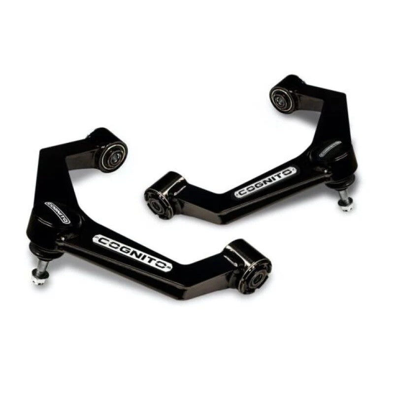 Cognito SM Series semi-gloss black boxed sheet metal upper control arms with maintenance-free ball joints and bushings.