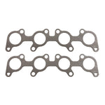 Pair of Cometic HTS .060 inch graphite and Kevlar reinforced exhaust gaskets for Ford 5.0L Coyote engines.