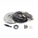 Competition Clutch White Bunny 60443-G4 upgrade kit featuring a 250mm 6-puck clutch disc and matching performance flywheel.