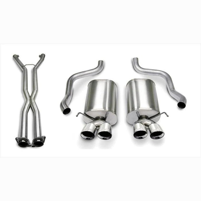 CORSA Performance Sport Series axle-back exhaust with polished dual-walled tips for 2005-2008 Chevrolet Corvette Base