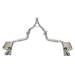 Corsa 2.75-inch valved cat-back exhaust system with twin 3.5-inch polished Pro Series tips for 2015-2023 Dodge Challenger