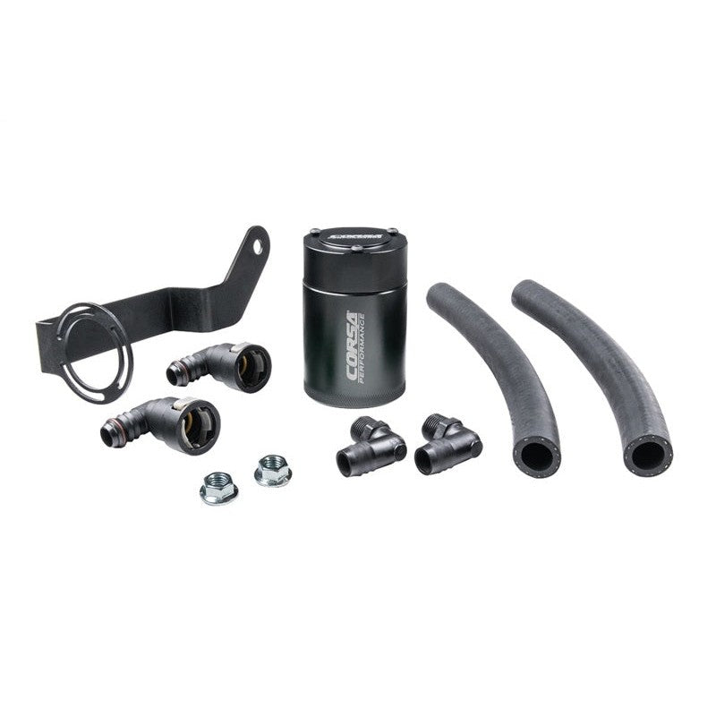 Corsa Performance oil catch can with reinforced hoses and aluminum brackets for 2015-2023 Dodge Hellcat models