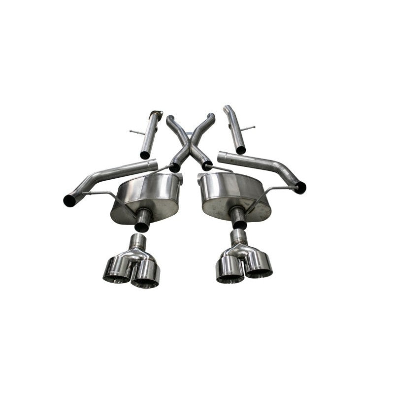 Corsa Xtreme cat-back exhaust system with 304 stainless steel piping and dual 4.5-inch polished tips for Jeep Trackhawk.