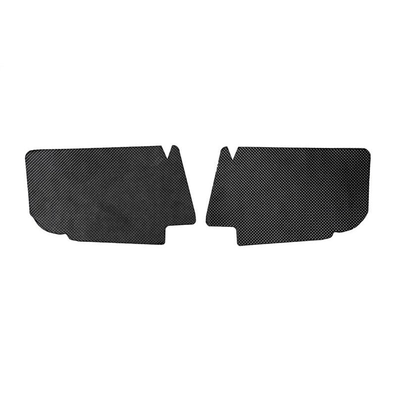 CORSA Performance black coated aluminum heat shields with adhesive backing for C8 Corvette exhaust cavity.