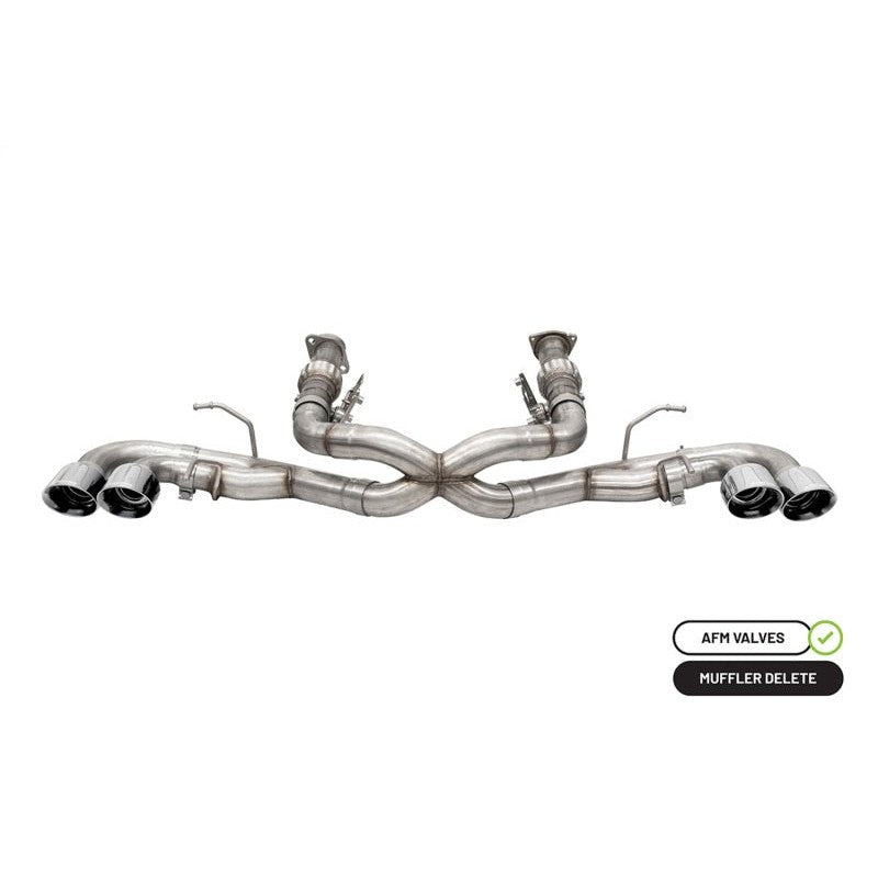 Corsa Xtreme 3 inch stainless steel cat-back exhaust with polished 4.5 inch quad tips for Corvette C8.