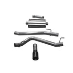 Corsa single side exit cat-back exhaust system with a 4-inch dual-walled black stainless steel tip for Jeep Gladiator.