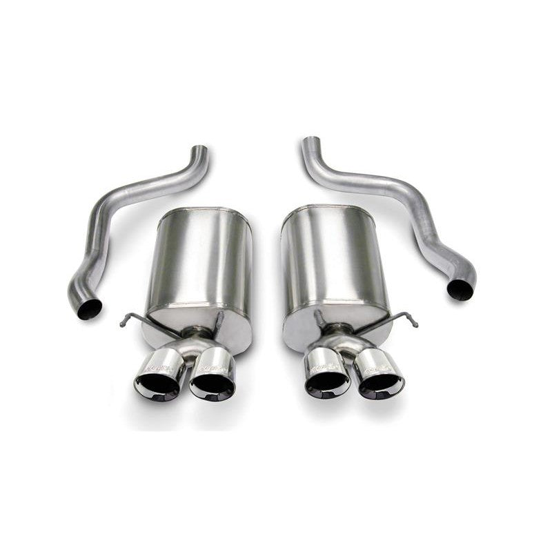 Corsa polished stainless steel Sport axle-back exhaust system with dual-walled tips for 2005-2008 Corvette