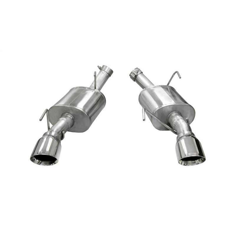 Corsa Xtreme axle-back exhaust system with dual-walled polished stainless steel tips for 2005-2010 Ford Mustang.