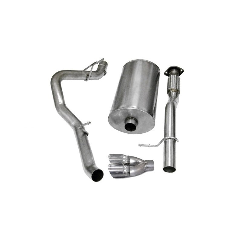 Corsa 14246 Sport Cat-Back Exhaust system with 304 stainless steel piping and dual walled polished tips.