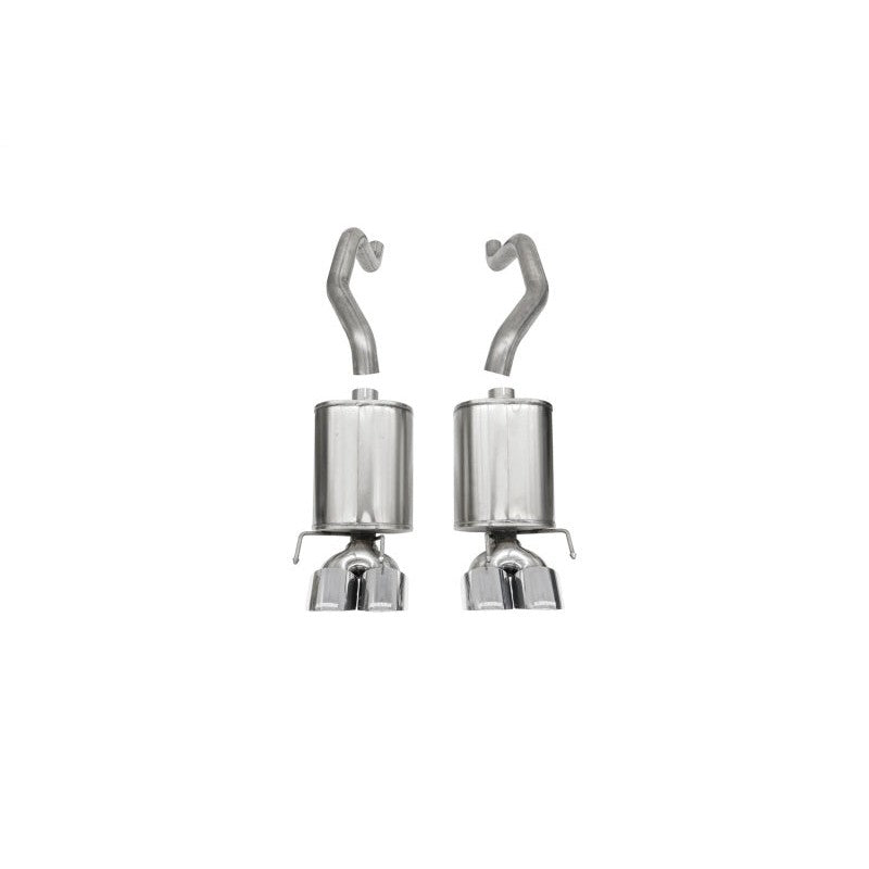 Corsa Sport axle-back exhaust system in 304 stainless steel with 4.5-inch dual-walled polished tips for C6 Corvette.