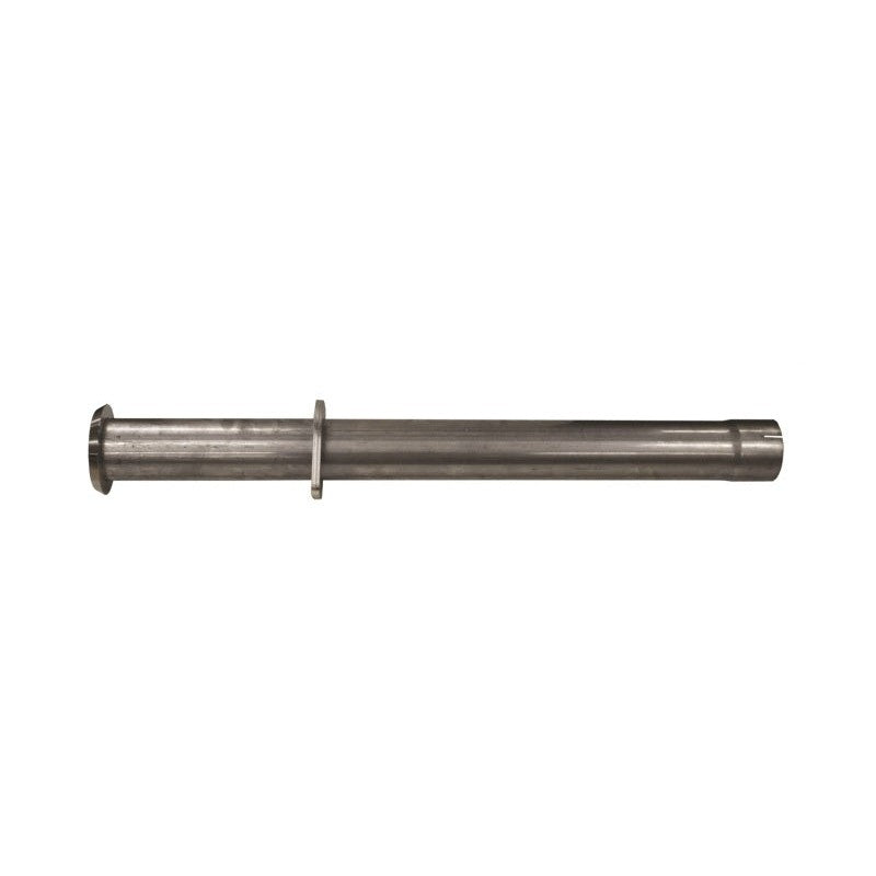 Corsa stainless steel Xtreme resonator delete pipe with 3/8 inch flange and CNC machined connection for F-150 SVT Raptor.