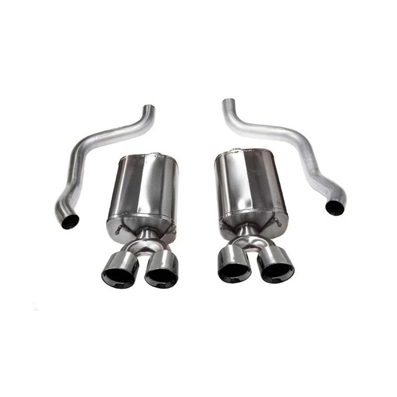 Corsa Sport axle-back exhaust system with dual-walled black stainless steel tips for 2011-2014 Mustang GT.