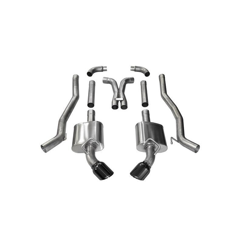 Corsa Xtreme 3-inch cat-back exhaust with black tips for 2010-2015 Chevrolet Camaro SS 6.2L manual.