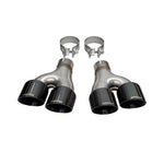 Corsa Pro-Series dual-wall black PVD exhaust tip kit with 4-inch outlets and 2.5-inch inlets for Jeep Grand Cherokee.
