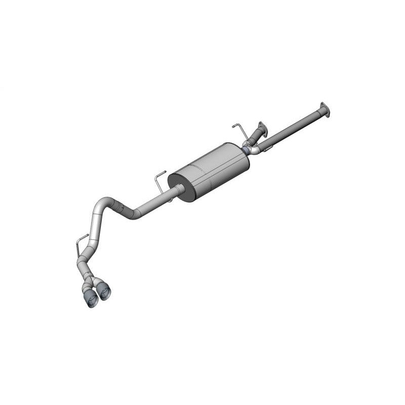 Corsa Sport cat-back exhaust system for Toyota Tundra with dual-walled polished stainless steel tips.