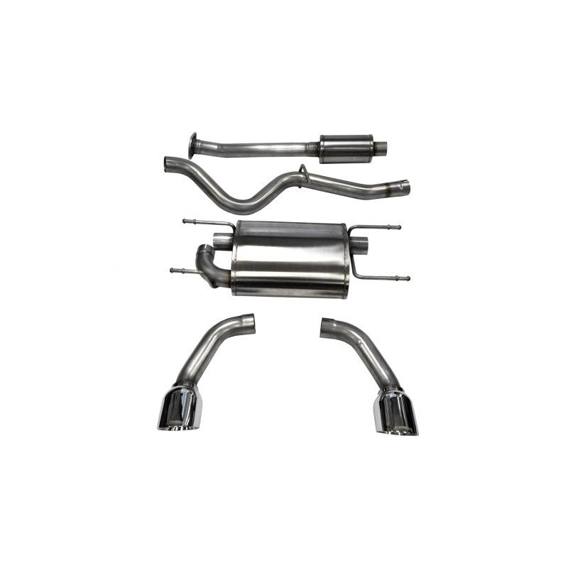 Corsa 304 stainless steel sport cat-back exhaust system with dual polished tips for 2013-2025 Subaru BRZ and Toyota 86.