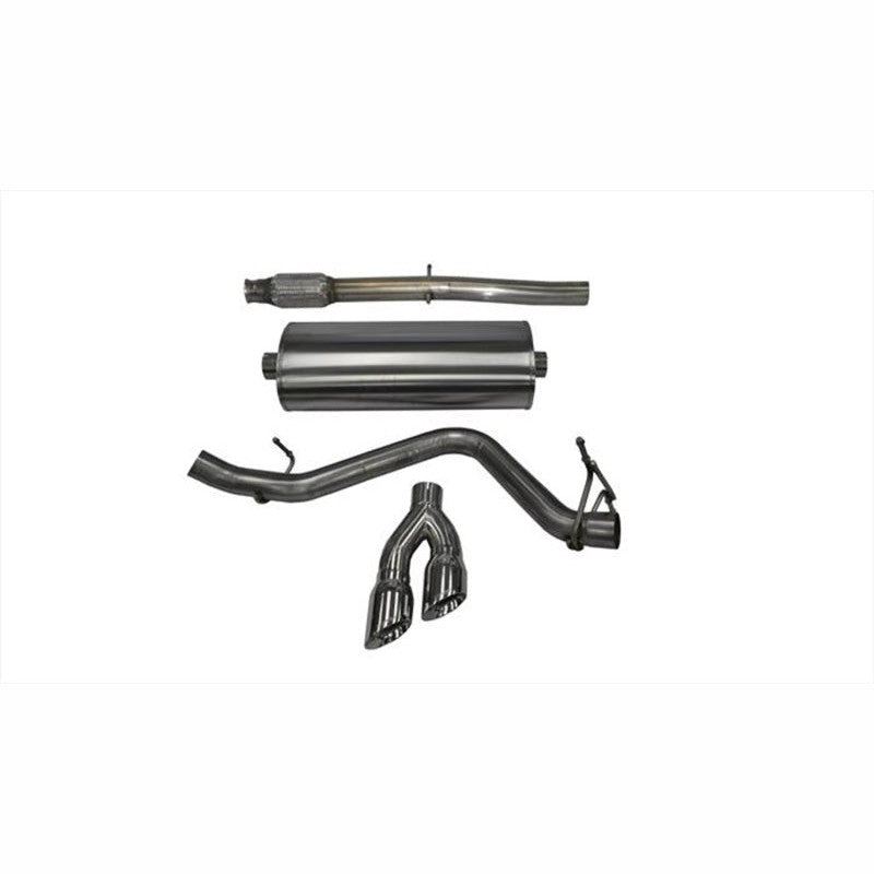 Corsa 14848 Touring cat-back exhaust system with 3-inch 304 stainless steel piping and dual-wall polished tip.
