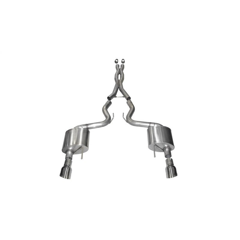 Corsa Xtreme 3-inch stainless steel cat-back exhaust with dual 4.5-inch polished tips for 2015-2017 Ford Mustang GT