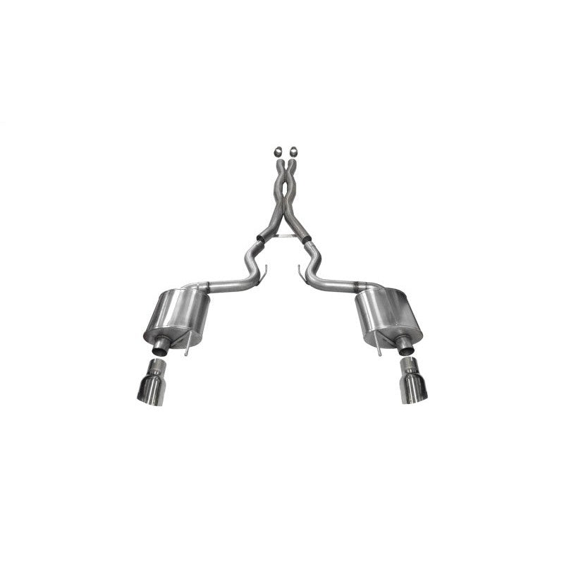 Corsa 3-inch stainless steel cat-back exhaust system with polished dual tips for 2015-2017 Ford Mustang GT