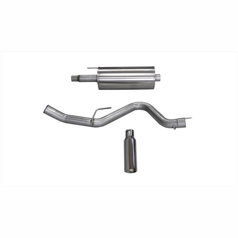 Corsa dB Series cat-back exhaust system for Ford F-150 featuring a single side exit and a 4-inch polished stainless steel tip.