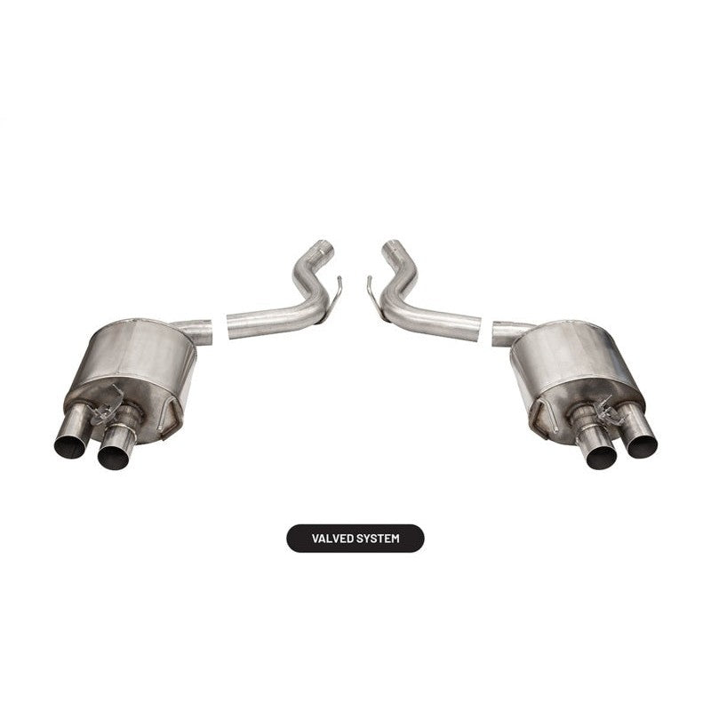 Corsa 21098 3-inch 304 stainless steel axle-back exhaust with dual-walled polished tips for Mustang GT350.