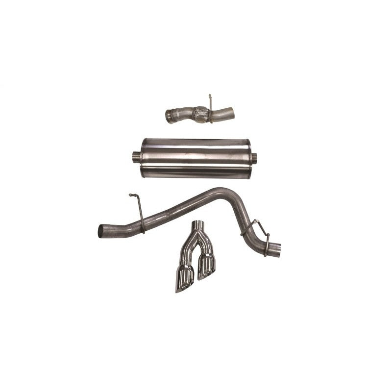 Corsa 304 stainless steel cat-back exhaust system with dual polished tips for 2015-2020 6.2L GM SUVs.