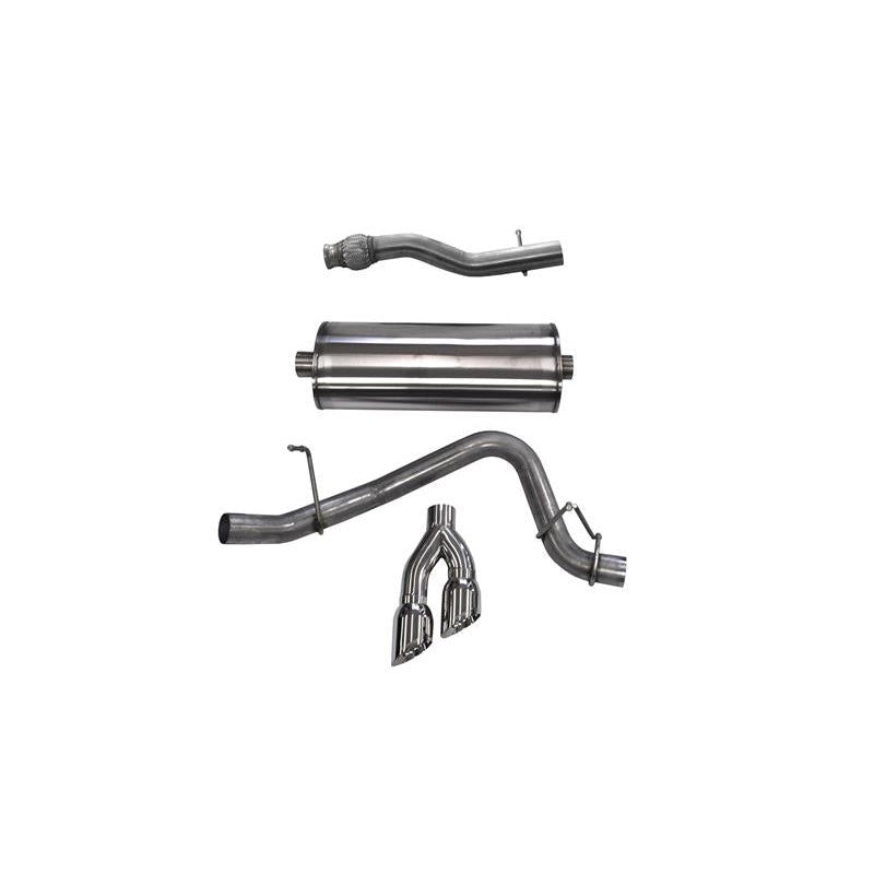 Corsa 3-inch stainless steel cat-back exhaust system with twin 4-inch polished tips for GMC Yukon XL.