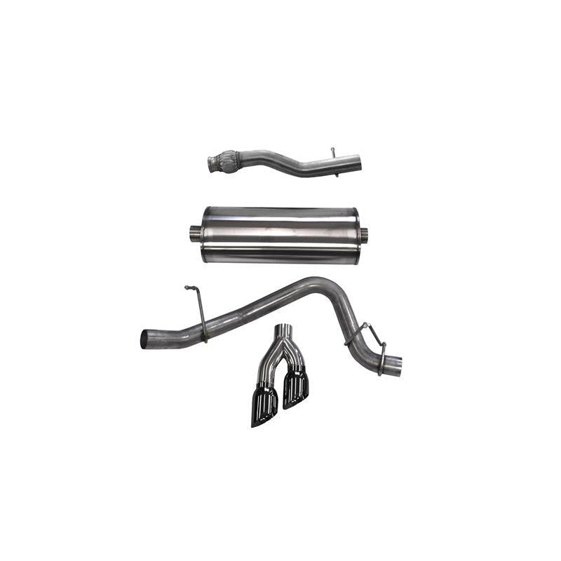 Corsa 304 stainless steel cat-back exhaust system with twin 4-inch black tips for 2015-2020 Suburban and Yukon XL.