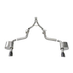 Corsa 2.75-inch Valved Cat-Back exhaust system for Dodge Charger with 4.5-inch black PVD tips.