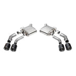 Corsa Performance valved axle-back exhaust system with quad carbon fiber tips for 2016-2024 Chevrolet Camaro SS and ZL1.